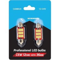 Λάμπες Αυτοκινήτου & Μοτοσυκλέτας C5W Canbus LED 6000K Ψυχρό Λευκό 12-24V 2.9W 2τμχ