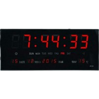 Ρολόι Τοίχου Ψηφιακό JH-3615 Πλαστικό Μαύρο 36x15cm