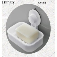Bathlux 30132 87001SPN35WH Σαπουνοθήκη Επιτοίχια Πλαστική με Βεντούζα Λευκή