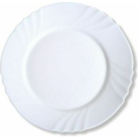 Πιάτο Γλυκού Γυάλινο Λευκό με Διάμετρο 20cm 00204003