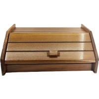 Homestyle Ψωμιέρα με Καπάκι Ξύλινη σε Καφέ Χρώμα 42x28x18cm 081912