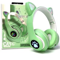 Cat P33M Ασύρματα  Over Ear Παιδικά Ακουστικά με 10 ώρες Λειτουργίας Πράσινα ΗΜ-05P33