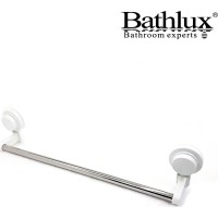 Bathlux 30128 Ράγα Μπάνιου Μονή Επιτοίχια με Βεντούζα Ασημί 87002PPF45WH