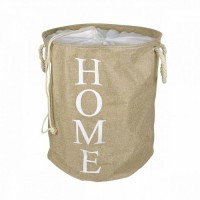 Home 1753 Καλάθι Απλύτων Υφασμάτινο Πτυσσόμενο 39x39x50cm Μπεζ