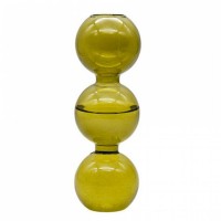 Lalos Διακοσμητικό Βάζο Γυάλινο 4308 Λαδί 6x6x17.5cm