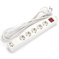 Aigostar Πολύπριζο 5 Θέσεων με Διακόπτη, USB και Καλώδιο 3m Λευκό 02212