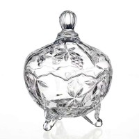 Homestyle Vintage Φοντανιέρα Γυάλινη με Καπάκι και Πόδι 7352511 14cm Διάφανη