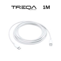 Treqa USB 2.0 Cable USB-C male - USB-C male Λευκό 1m (CA-1015)