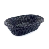 ΚΑΛΑΘΙ ΟΒΑΛ RATTAN 26cm x 20cm ΜΑΥΡΟ