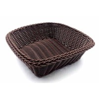 ΚΑΛΑΘΙ ΤΕΤΡΑΓΩΝΟ RATTAN 24cm x 24cm ΣΚΟΥΡΟ ΚΑΦΕ