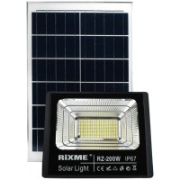 Rixme Στεγανός Ηλιακός Προβολέας LED 200W με Τηλεχειριστήριο IP67-HM RZ-JBP200W