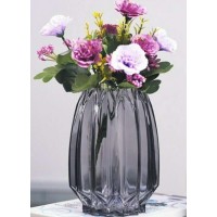 Ανθοδοχείο "Elegance Grey Short" Διαστάσεις 14x20cm ΓΥΑΛΙΝΟ