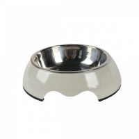 Nunbell Pet Ανοξείδωτο Μπολ Φαγητού & Νερού για Σκύλο με Βάση, σε Γκρι χρώμα 17cm 33908