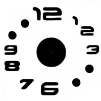 Ρολόι Τοίχου Αυτοκόλλητο Μαύρο 90cm 32337-BLACK