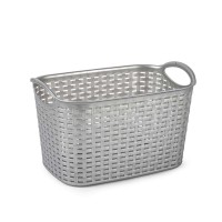 PlasticForte Καλάθι Αποθήκευσης Rattan 6,4L Γκρί 29 x 19.5 x 18 cm - 1480312