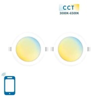 Aigostar Smart Σετ/2 Στρογγυλά Μεταλλικά Χωνευτά Σποτ σε Λευκό χρώμα Φ12cm -80956