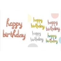 Mr. elephant Σετ/13 τμχ Μπαλόνια Foil θέμα Happy Birthday Pink Gold  Χρώμα -22924