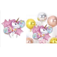 Mr.elephamt Μπαλόνια 5 τμχ Foil unicorn Ροζ - 47717