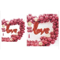 DIY σύνθεση 100 μπαλόνια Foil και Latex θεμα Love σε Κόκκινο και Χρυσό Χρώμα - 23154