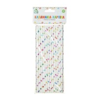 Tpster Καλαμάκια Χάρτινα Πολύχρωμα 30690 25τμχ