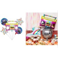 Μπαλόνια Party Σετ 5 τμχ. Foil θέμα Κασετόφωνο Πολύχρωμο -23110