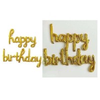 Mr. elephant Σετ/13 τμχ Μπαλόνια Foil θέμα Happy Birthday Χρυσό Χρώμα -22922