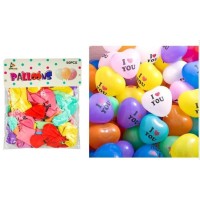 Μπαλόνια Party Latex Καρδιά i love you Πολύχρωμα 50τμχ - 23087