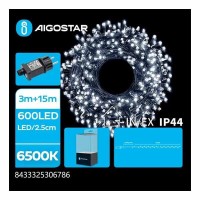 600 Λαμπάκια LED 18μ Ψυχρό Λευκό σε Σειρά με Πράσινο Καλώδιο και Προγράμματα 306786 Aigostar