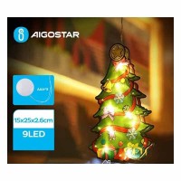 Aigostar Χριστουγεννιάτικο Πλαστικό Φωτιζόμενο Διακοσμητικό Άγιος Βασίλης Μπαταρίας 25x15x2,6εκ.