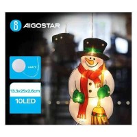 Aigostar Χριστουγεννιάτικο Πλαστικό Φωτιζόμενο Διακοσμητικό Χιονάνθρωπος Μπαταρίας 25x13.3x2,6εκ.