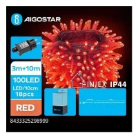 100 Λαμπάκια LED 10μ.+3μ. Κόκκινα σε Σειρά με Προγράμματα