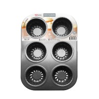 Tpster Φόρμα Ζαχαροπλαστικής για Cupcakes/Muffins από Αλουμίνιο 6 Θέσεων 34437
