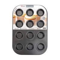 Tpster Φόρμα Ζαχαροπλαστικής για Cupcakes/Muffins από Αλουμίνιο 12 Θέσεων 34439