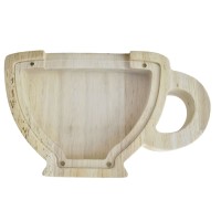 Tpster Κουμπαράς Ξύλινος Μπεζ 19.5x12cm 34979
