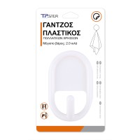 Tpster 32644 Κρεμαστράκι με Αυτοκόλλητο Πλαστικό Λευκό