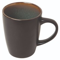 Κύπελο πορσελάνης stoneware μαύρο ματ Reactive Glaze Σειρά Glow 350ml- GTSA Σετ 12 τεμαχίων