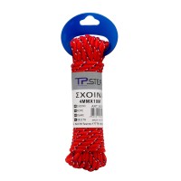 Tpster Σχοινί Πλεκτό 4mm 10m 34253-κοκκινο