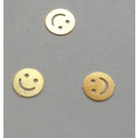 50 Μεταλλικά Διακοσμητικά Νυχιών Χρυσά Happy Face [40502059-21] (περιλαμβάνει 6 Τεμ)