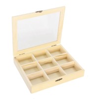 Tpster Ξύλινο Κουτί Αποθήκευσης με Καπάκι 21.5x17x4cm 11785