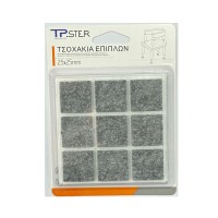 Tpster Τσοχάκια Τετράγωνα με Αυτοκόλλητο 25x25mm 18τμχ 34756