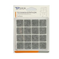 Tpster Τσοχάκια Τετράγωνα με Αυτοκόλλητο 19x19mm 32τμχ 34754