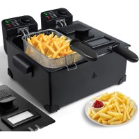 ΦΡΙΤΕΖΑ deep fryer with window 2*3L enameled oil pot Stainless steel 3600W ΜΑΥΡΗ 8433325211936-TS SZ