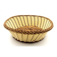 ΚΑΛΑΘΙ ΣΤΡΟΓΓΥΛΟ RATTAN 24cm ΜΠΕΖ-ΚΑΦΕ 735109