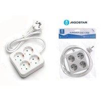 Aigostar Πολύπριζο Ασφαλείας 4 Θέσεων με Καλώδιο 3m Λευκό 517729