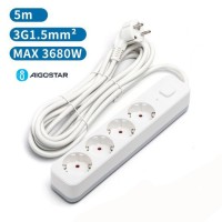 Aigostar Πολύπριζο Ασφαλείας 4 Θέσεων με Διακόπτη και Καλώδιο 5m 522750
