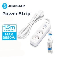 Aigostar Πολύπριζο Ασφαλείας 2 Θέσεων με Διακόπτη και Καλώδιο 1.5m 522739