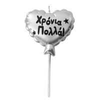 Κερι Γενεθλιων Ασημι 14cm 36912 Tpster