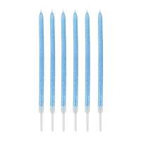 Σετ Κερι Γενεθλιων Γαλαζιο 16.5cm 6pcs 36902 Tpster