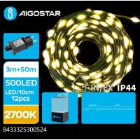 500 Λαμπάκια LED Θερμό Λευκό σε Σειρά με Προγράμματα 530052 Aigostar