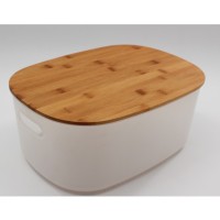 Κουτί Τακτοποίησης με Καπάκι Μπαμπού Oval New Yorker M 38.5x29x15cm 12L 5756
